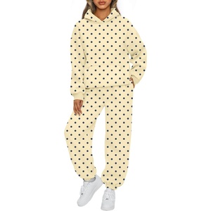 image:imageAUTOMET Womens 2 Piece Lounge Sweat Sets Fall Fashion Matching SweatsuitsApricot Dots