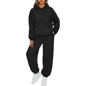 image:imageAUTOMET Womens 2 Piece Lounge Sweat Sets Fall Fashion Matching SweatsuitsBlack