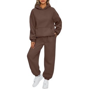 image:imageAUTOMET Womens 2 Piece Lounge Sweat Sets Fall Fashion Matching SweatsuitsChocolate