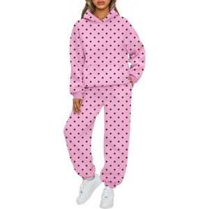 image:imageAUTOMET Womens 2 Piece Lounge Sweat Sets Fall Fashion Matching SweatsuitsPink Polka Dot