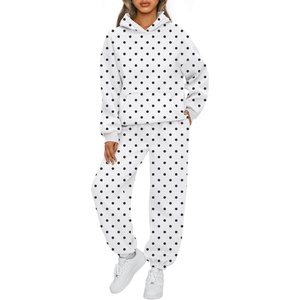 image:imageAUTOMET Womens 2 Piece Lounge Sweat Sets Fall Fashion Matching SweatsuitsWhite Polka Dot
