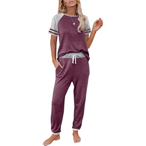 image:imageAUTOMET Womens 2 Piece Pajama Set Summer Lounge Sets Sleepwear with PocketsFuchsia