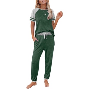 image:imageAUTOMET Womens 2 Piece Pajama Set Summer Lounge Sets Sleepwear with PocketsGreen