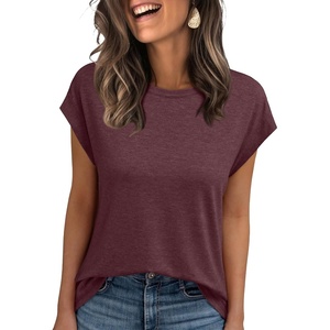 image:imageAUTOMET Womens Cap Sleeve Shirts Summer Soft Business Casual Tops for WorkWinered