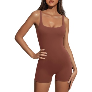image:imageAUTOMET Womens Flattering Shaping Jumpsuit Romper for Summer 2026Brown