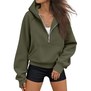 image:imageAUTOMET Womens Hoodies Half Zip Up Casual Comfort Fall Clothes 2026Armygreen