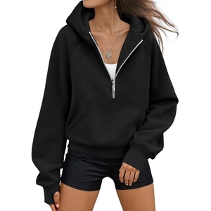 image:imageAUTOMET Womens Hoodies Half Zip Up Casual Comfort Fall Clothes 2026Black