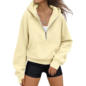 image:imageAUTOMET Womens Hoodies Half Zip Up Casual Comfort Fall Clothes 2026Butter Yellow