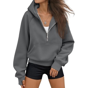 image:imageAUTOMET Womens Hoodies Half Zip Up Casual Comfort Fall Clothes 2026Darkgrey