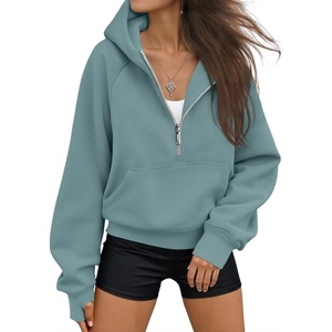 image:imageAUTOMET Womens Hoodies Half Zip Up Casual Comfort Fall Clothes 2026Green