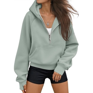 image:imageAUTOMET Womens Hoodies Half Zip Up Casual Comfort Fall Clothes 2026Greygreen