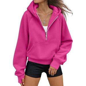 image:imageAUTOMET Womens Hoodies Half Zip Up Casual Comfort Fall Clothes 2026Hotpink