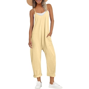 image:imageAUTOMET Womens Jumpsuits Casual Summer Romper Beach Vacation Outfits 2026Beigeyellow