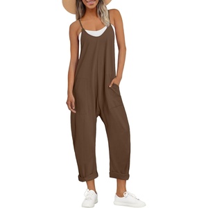 image:imageAUTOMET Womens Jumpsuits Casual Summer Romper Beach Vacation Outfits 2026Coffeebrown