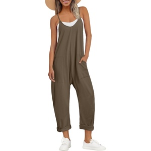 image:imageAUTOMET Womens Jumpsuits Casual Summer Romper Beach Vacation Outfits 2026Khakibrown