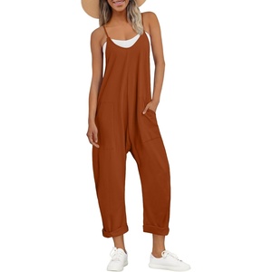 image:imageAUTOMET Womens Jumpsuits Casual Summer Romper Beach Vacation Outfits 2026Orangebrown