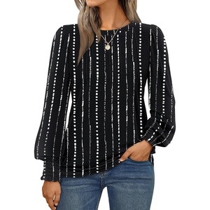 image:imageAUTOMET Womens Long Sleeve Shirts Fall Blouses Tops Business Casual OutfitsBlack Dot Line