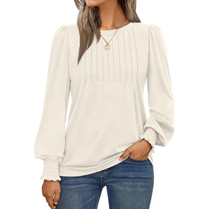 image:imageAUTOMET Womens Long Sleeve Shirts Fall Blouses Tops Business Casual OutfitsCream