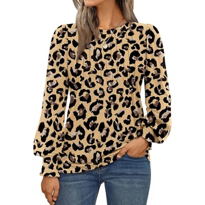 image:imageAUTOMET Womens Long Sleeve Shirts Fall Blouses Tops Business Casual OutfitsLeopard