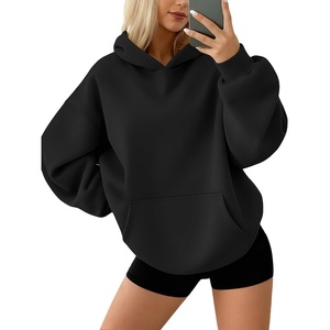 image:imageAUTOMET Womens Oversized Fleece Hoodies Pullover Sweatshirts Fall ClothesBlack