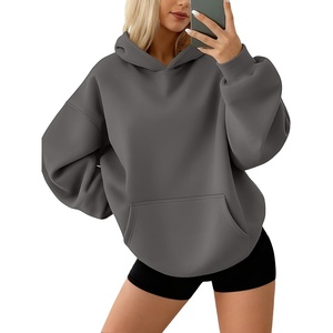 image:imageAUTOMET Womens Oversized Fleece Hoodies Pullover Sweatshirts Fall ClothesBlackgrey