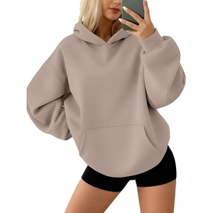 image:imageAUTOMET Womens Oversized Fleece Hoodies Pullover Sweatshirts Fall ClothesCoffeegrey