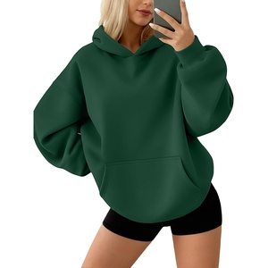 image:imageAUTOMET Womens Oversized Fleece Hoodies Pullover Sweatshirts Fall ClothesDarkgreen