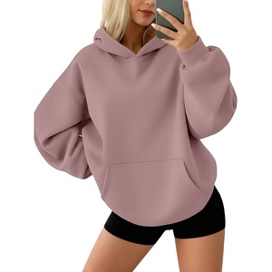 image:imageAUTOMET Womens Oversized Fleece Hoodies Pullover Sweatshirts Fall ClothesDarkpink