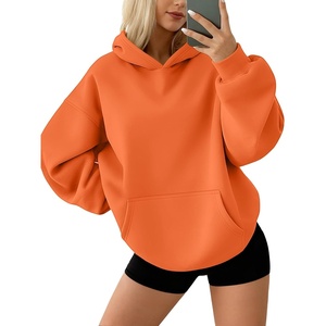 image:imageAUTOMET Womens Oversized Fleece Hoodies Pullover Sweatshirts Fall ClothesOrange