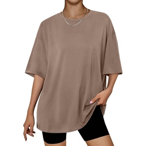 image:imageAUTOMET Womens Oversized T Shirts Workout Plus Size Short Sleeve Tops Casual Loose Basic Tees Summer Trendy Outfits 2026Khaki