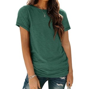 image:imageAUTOMET Womens Short Sleeve Crewneck Shirts Summer Basic Tops02darkgreen