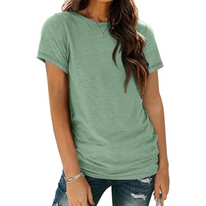 image:imageAUTOMET Womens Short Sleeve Crewneck Shirts Summer Basic Tops02lightgreen