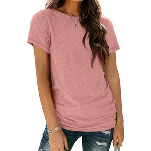 image:imageAUTOMET Womens Short Sleeve Crewneck Shirts Summer Basic Tops02pink