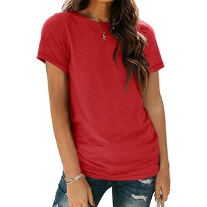image:imageAUTOMET Womens Short Sleeve Crewneck Shirts Summer Basic Tops02red