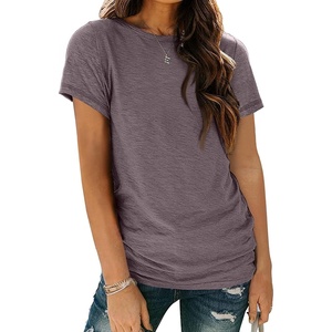 image:imageAUTOMET Womens Short Sleeve Crewneck Shirts Summer Basic Tops02rosetaupe