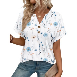 image:imageAUTOMET Womens Spring Tops 2026 Short Sleeve Shirts HenleyBoho C