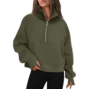 image:imageAUTOMET Womens Sweatshirts Half Zip Fleece Pullover Fall OutfitsArmygreen