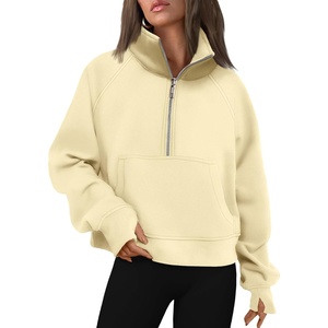 image:imageAUTOMET Womens Sweatshirts Half Zip Fleece Pullover Fall OutfitsButter Yellow