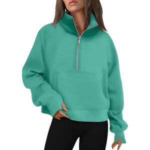 image:imageAUTOMET Womens Sweatshirts Half Zip Fleece Pullover Fall OutfitsCyan