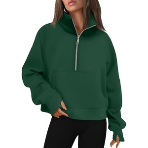 image:imageAUTOMET Womens Sweatshirts Half Zip Fleece Pullover Fall OutfitsDark Green