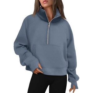 image:imageAUTOMET Womens Sweatshirts Half Zip Fleece Pullover Fall OutfitsGreyblue
