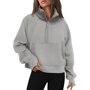 image:imageAUTOMET Womens Sweatshirts Half Zip Fleece Pullover Fall OutfitsLight Grey