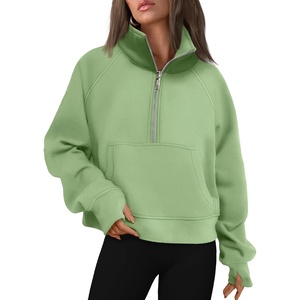 image:imageAUTOMET Womens Sweatshirts Half Zip Fleece Pullover Fall OutfitsLightgreen