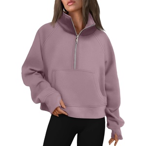 image:imageAUTOMET Womens Sweatshirts Half Zip Fleece Pullover Fall OutfitsNutmeg