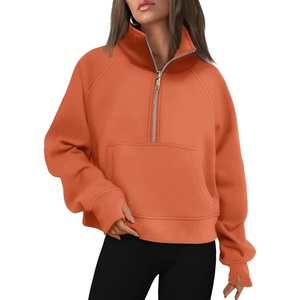 image:imageAUTOMET Womens Sweatshirts Half Zip Fleece Pullover Fall OutfitsOrange