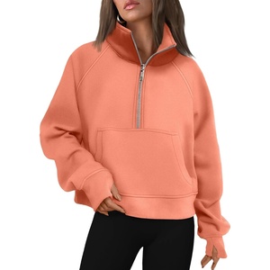 image:imageAUTOMET Womens Sweatshirts Half Zip Fleece Pullover Fall OutfitsOrangepink