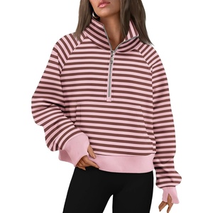 image:imageAUTOMET Womens Sweatshirts Half Zip Fleece Pullover Fall OutfitsPink Combo