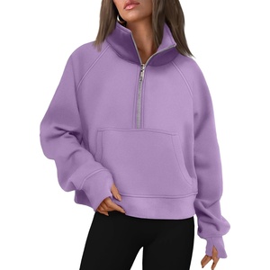 image:imageAUTOMET Womens Sweatshirts Half Zip Fleece Pullover Fall OutfitsPurple