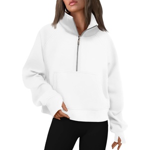 image:imageAUTOMET Womens Sweatshirts Half Zip Fleece Pullover Fall OutfitsWhite