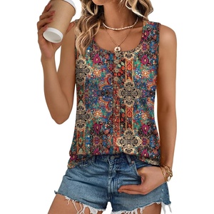 image:imageAUTOMET Womens Tank Tops 2026 Button Summer Sleeveless Henley TeeBoho1